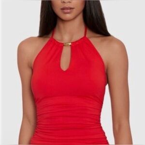 Lauren Ralph Lauren Lauren by Ralph Lauren Floral-Print Halterkini NWT size 14